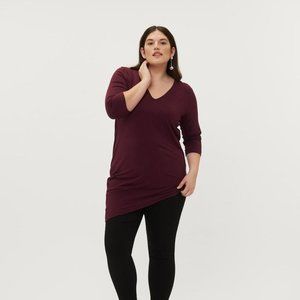 Eggplant Genevette Asymmetrical Top - US S 14-16